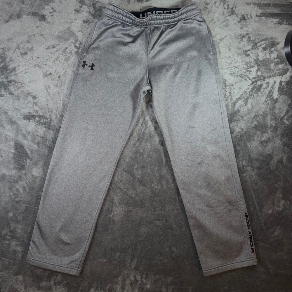 Mens Medium Under Armour Storm Sweatpants Gray Excellent Loose Fleece Joggers